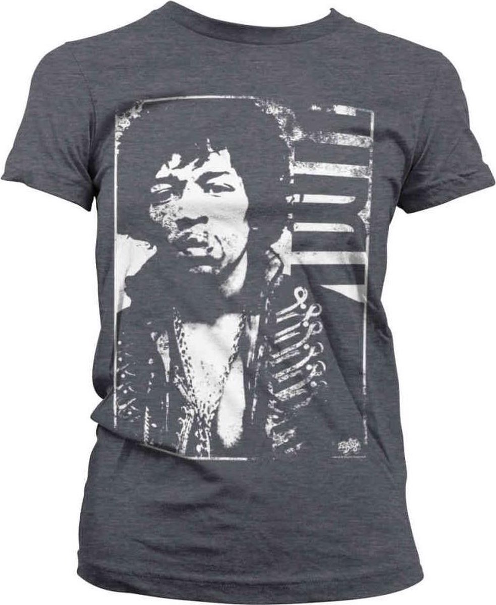 Jimi Hendrix Dames Tshirt -M- Distressed Grijs