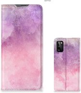 Leuk Telefoonhoesje Samsung Galaxy A41 Bookcase Cover Pink Purple Paint