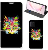 Smartphone Hoesje Geschikt voor Samsung Galaxy Note 10 Lite Wallet Case Leuke Verjaardagscadeaus Cat Color