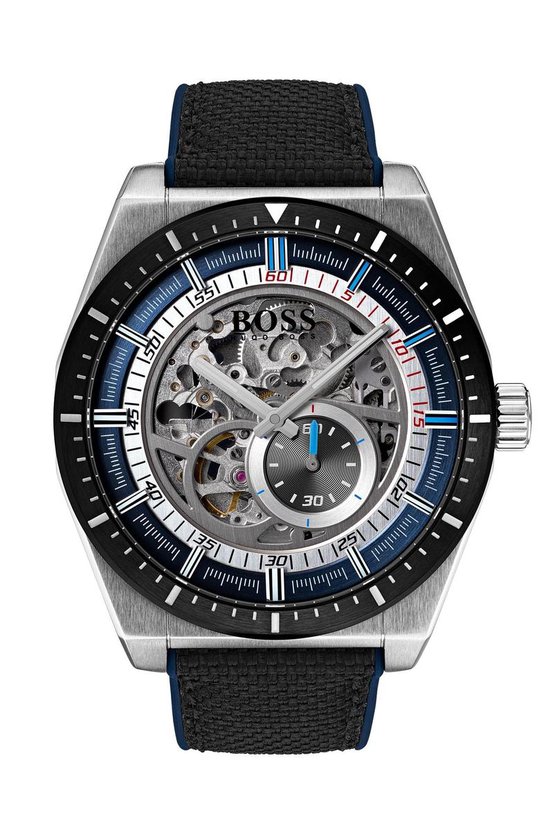 Hugo Boss Signature 1513643 Horloge - Nylon - Blauw - Ø 44 mm | bol.com