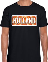 Holland / Oranje supporter t-shirt zwart voor heren S