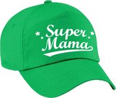Super mama moederdag cadeau pet / baseball cap groen voor dames -  kado voor moeders