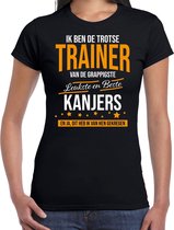 Trotse trainer van kanjers cadeau t-shirt zwart voor dames -  kado voor sport  / trainers M