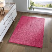 Hoogpolig vloerkleed effen Spectrum - roze 60x90 cm