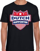 Dutch supporter schild t-shirt zwart voor heren - Nederland landen t-shirt / kleding - EK / WK / Olympische spelen outfit M