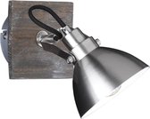 LED Wandspot - Trion Timbo - E14 Fitting - 1-lichts - Vierkant - Houtkleur - Aluminium - BSE