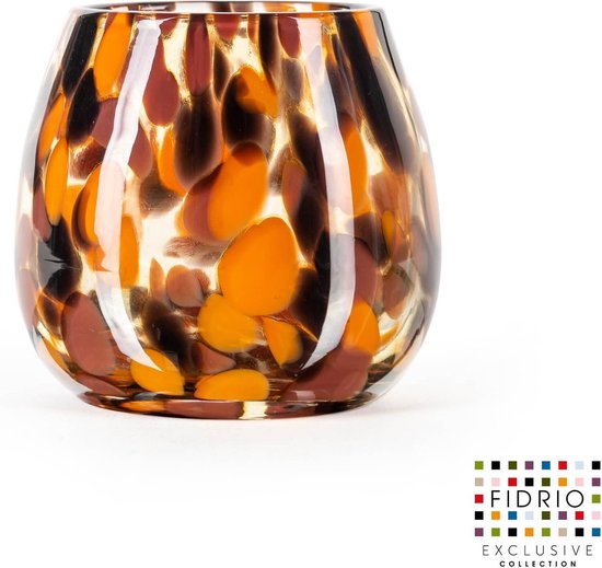 Design vaas Fiore - Fidrio HAVANNA - glas, mondgeblazen bloemenvaas - hoogte 12 cm