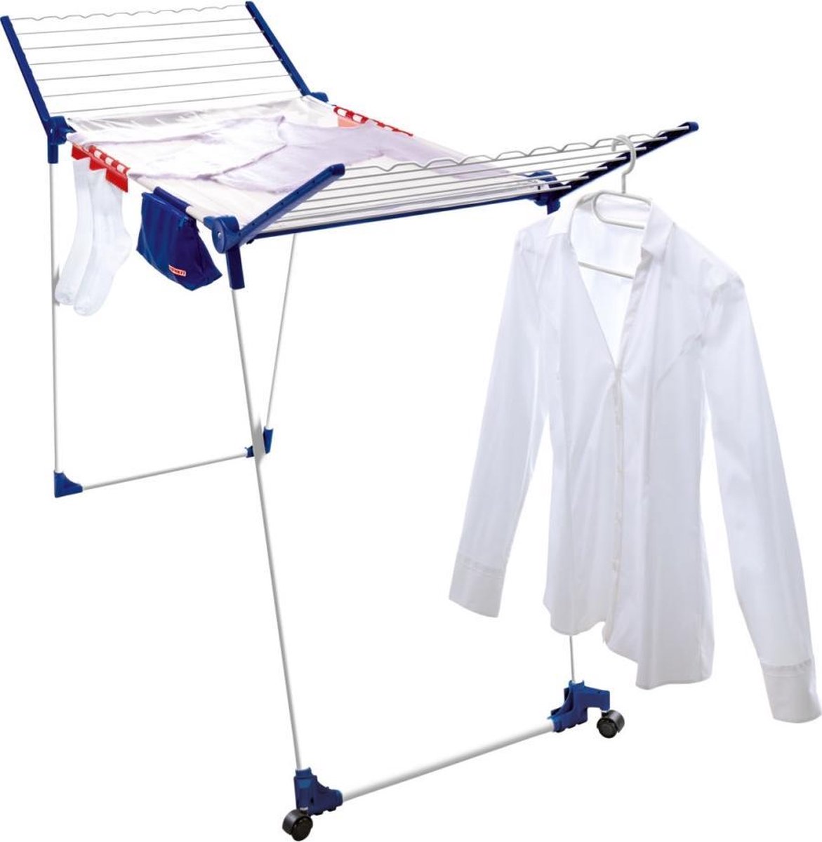 Leifheit Pegasus 200 Deluxe Mobile Droogrek - 20m Drooglengte - Met Wieltjes - Wit