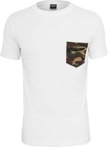 Urban Classics - Camo Pocket Heren T-shirt - M - Wit