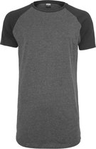 Urban Classics Heren Tshirt -S- Shaped Raglan Long Grijs/Zwart