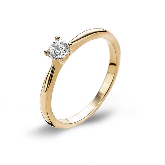 Twice As Nice Ring in 18kt verguld zilver, solitaire 4 mm 48