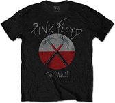 Pink Floyd Heren Tshirt -S- The Wall Hammers Logo Zwart