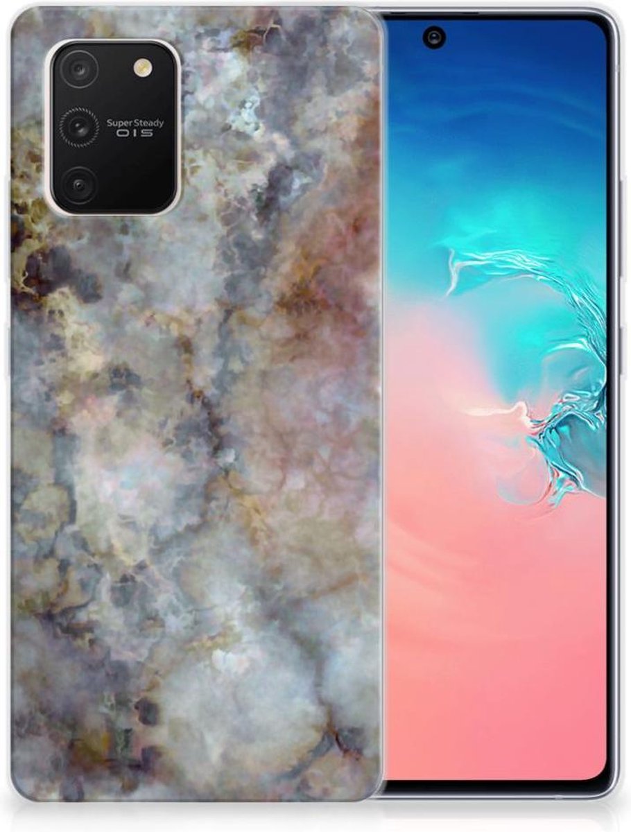 Samsung Galaxy S10 Lite TPU Siliconen Hoesje Marmer Grijs