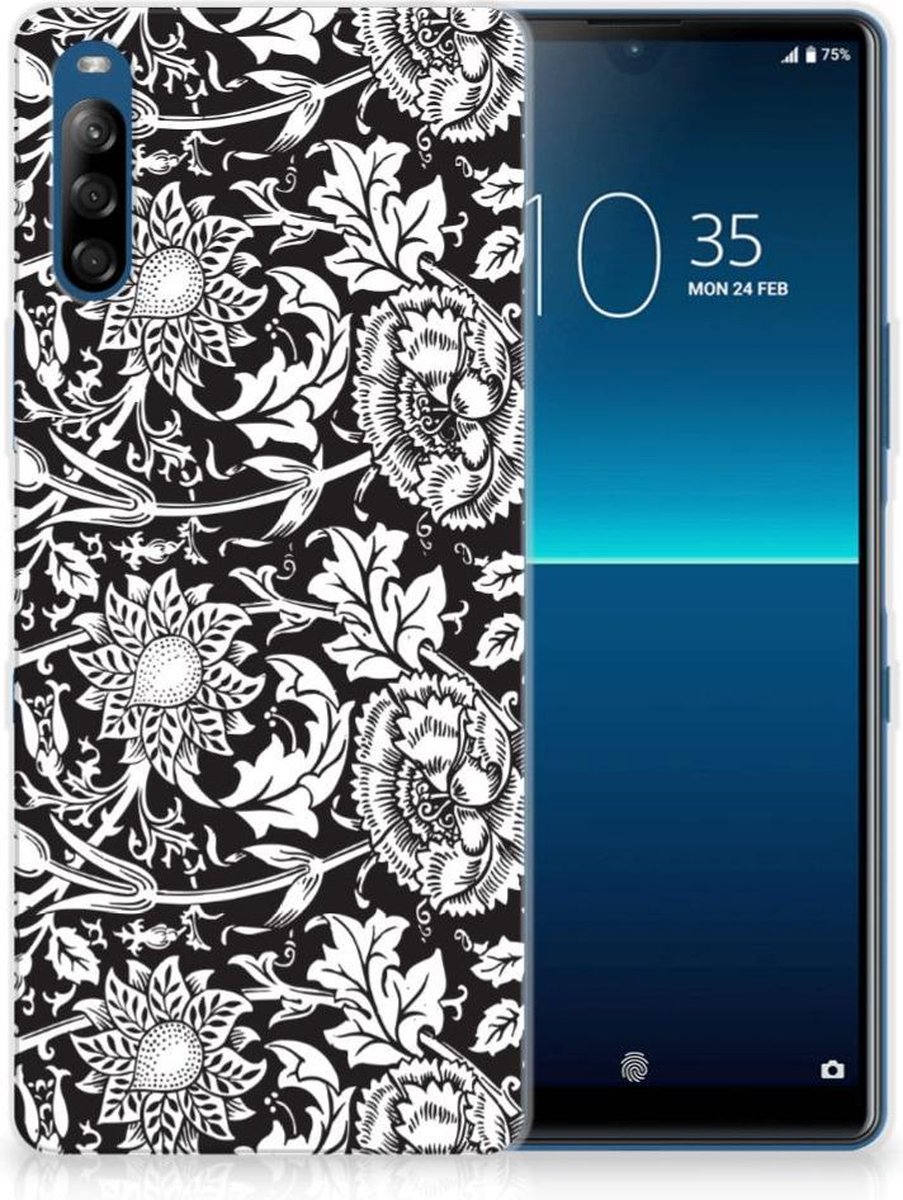 Sony Xperia L4 TPU Case Black Flowers