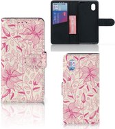 Telefoon Hoesje Alcatel 1B (2020) Magnet Case Pink Flowers