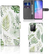 Wallet Book Case Samsung S10 Lite Smartphone Hoesje Leaves