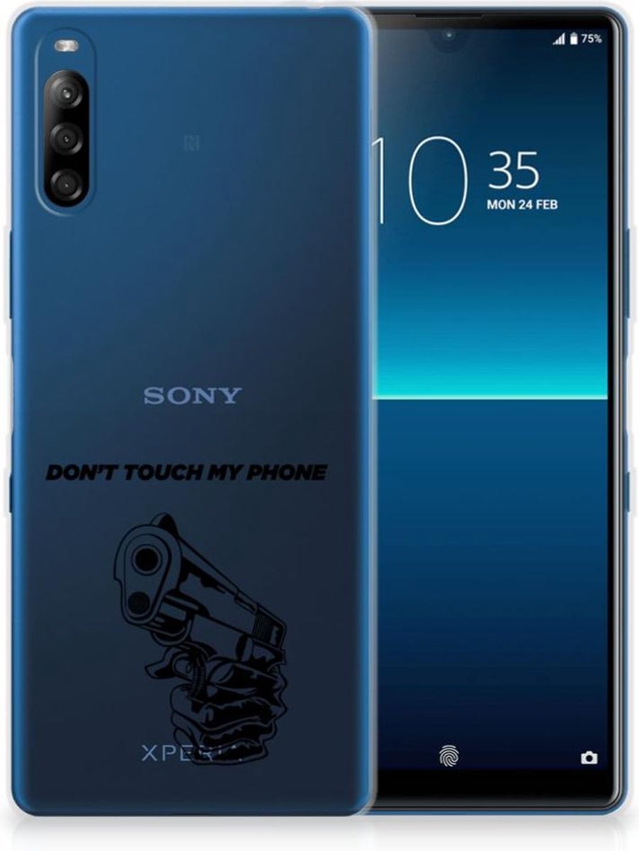Sony Xperia L4 Silicone-hoesje Gun Don't Touch My Phone