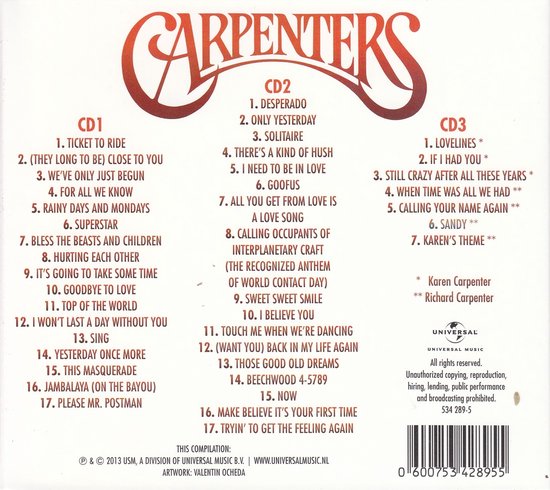 Collected, Carpenters | Muziek | bol