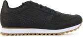 Woden Vrouwen Leren Croco Lage sneakers / Damesschoenen  Ydun Croco II - Zwart - Maat 36