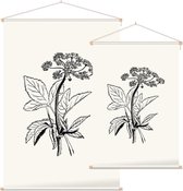 Zevenblad zwart-wit (Gout Weed) - Foto op Textielposter - 90 x 135 cm