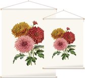 Chrysanten Aquarel (Chrysanthemum) - Foto op Textielposter - 90 x 120 cm