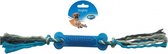 Duvo+ Knoop katoen met 2 knopen & rubber Grijs/blauw 45cm