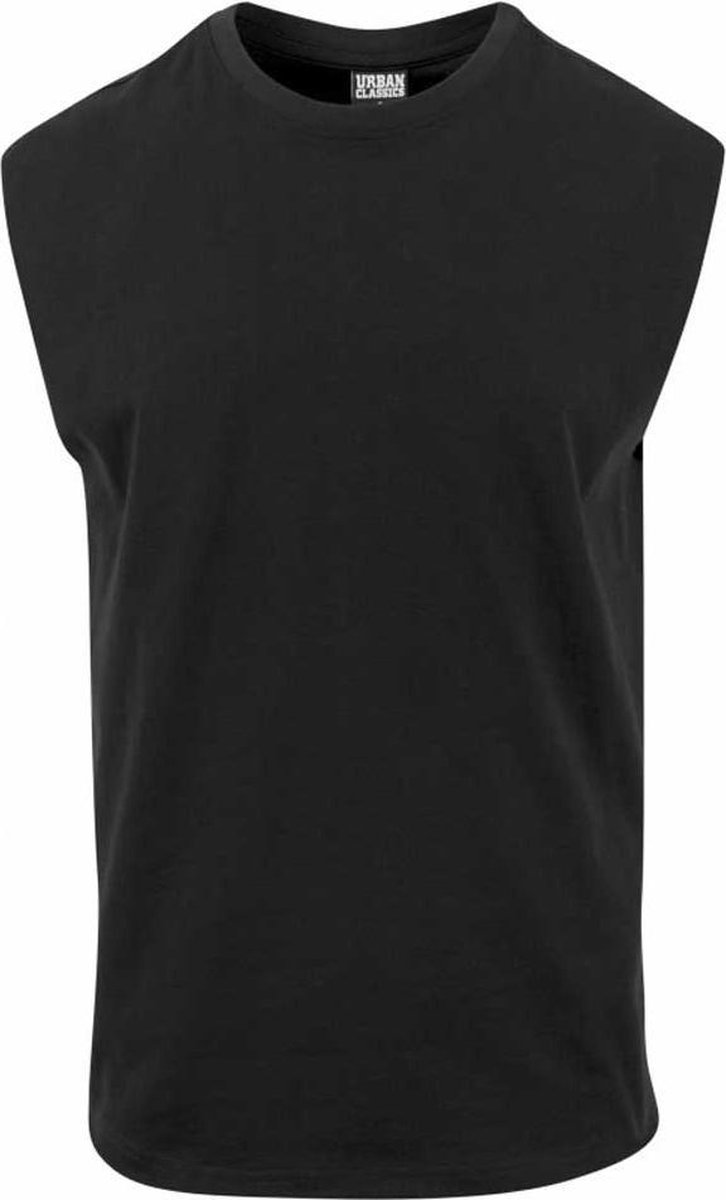 Urban Classics Open Edge Sleeveless Tee Heren T-shirt – L Zwart