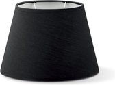 Home Sweet Home - lampenkap ovaal schuin - katoen - moderne lampenkap - B24cm H14cm - E27 fitting - zwart