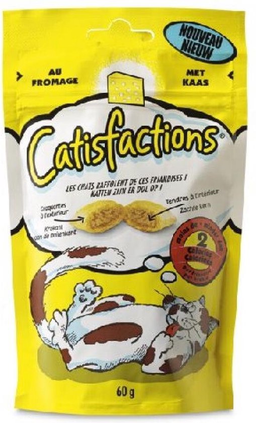 Catisfactions Kattensnoepjes - Kaas - Kattensnack - 60 g - 1 zakje
