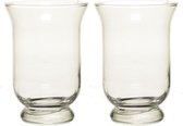 2x Kelk vaas glas 19,5 cm - kelkvormige boeketvaas glas 19,5 cm - 2 stuks