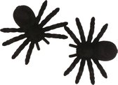 Halloween - 2x Nep spinnen 10 cm Halloween decoratie - Horror themafeest versiering - Plastic/kunststof dieren
