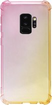 ADEL Siliconen Back Cover Softcase Hoesje Geschikt voor Samsung Galaxy S9 Plus - Kleurovergang Roze Geel
