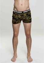 Urban Classics Boxershorts set -S- 2-Pack Camo Groen/Bruin