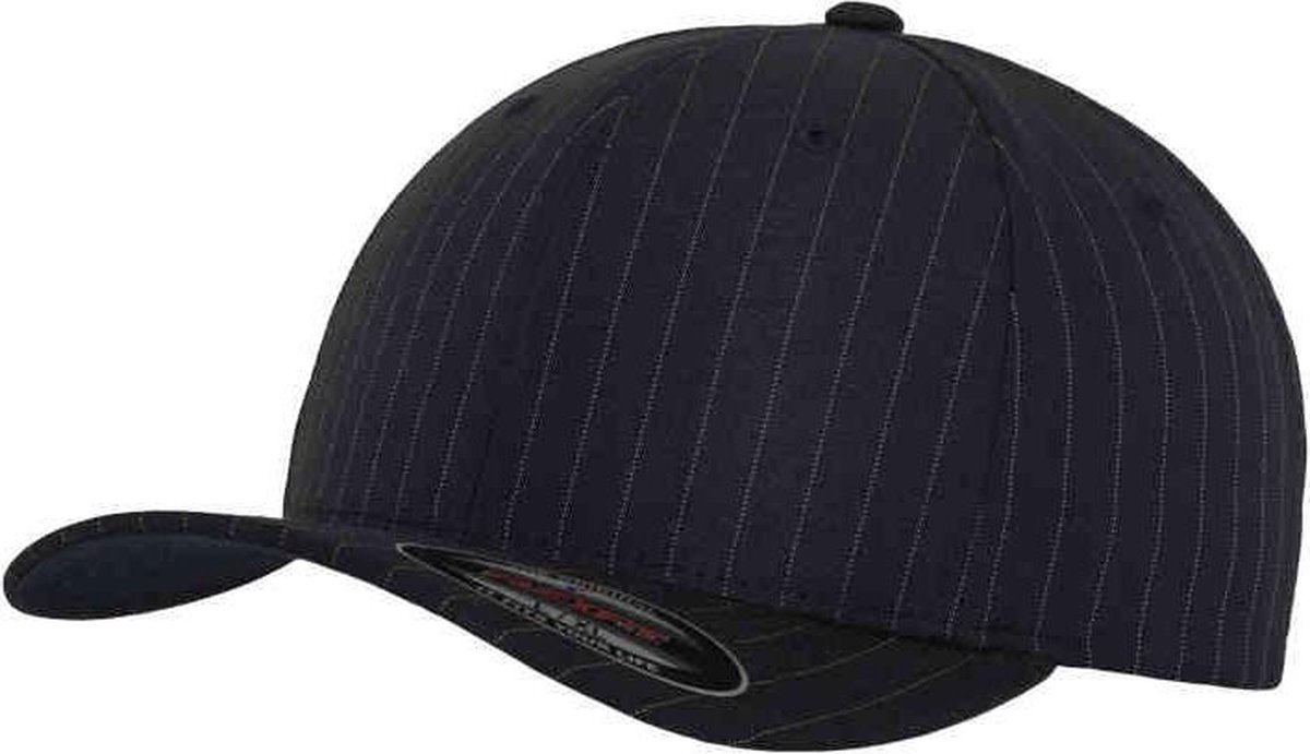 Urban Classics Flexfit pet -S/M- Pinstripe Blauw/Wit