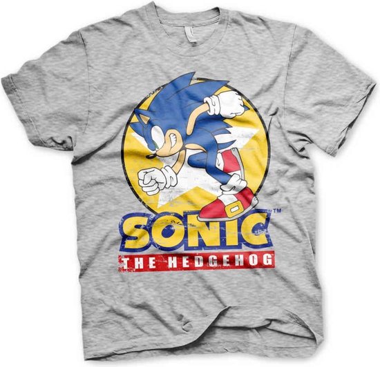 Sonic The Hedgehog Heren Tshirt -2XL- Fast Sonic Grijs