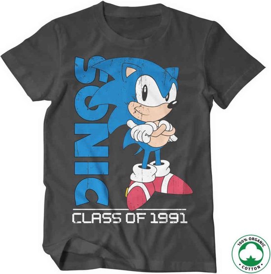 Sonic The Hedgehog Heren Tshirt -L- Class Of 1991 Grijs