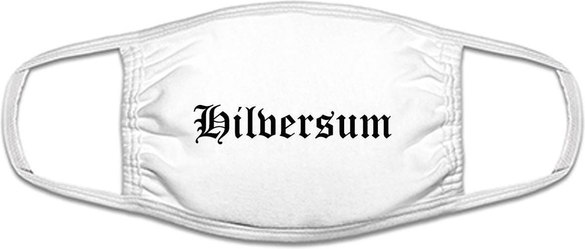 Hilversum mondkapje | gezichtsmasker | bescherming | bedrukt | logo | Wit mondmasker van katoen, uitwasbaar & herbruikbaar. Geschikt voor OV