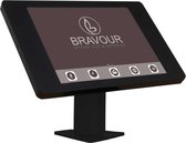 Tablet tafelhouder Fino L voor tablets tussen 12 en 13 inch – zwart – homebutton & camera bedekt