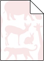 Proefstaal ESTAhome behang dieren zacht roze - 139052 - 26,5 x 21 cm