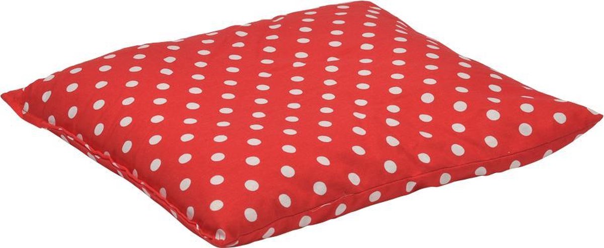 Goedkoopste Druivenpitkussen Classico - 27 x 25cm - Rood met Witte Bollen