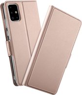 Samsung Galaxy A71 Portemonnee Bookcase Hoesje Kunstleer Rose Gold