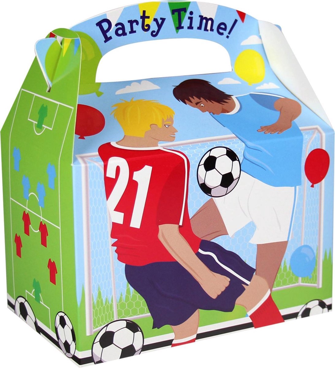 cadeauverpakking voetbal junior 12 x 15 cm groen/blauw