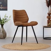 Bronx71® Industriële eetkamerstoel Morris cognac - Eetkamerstoelen set van 6