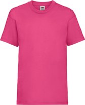 Fruit Of The Loom Kinder Unisex Valueweight T-shirt Korte Mouwen (2 stuks) (Fuchsia)