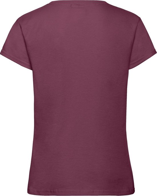 Fruit Of The Loom Girls Sofspun T-shirt met korte mouwen. (Bordeaux)