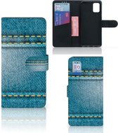 Wallet Book Case Samsung Galaxy A31 Telefoon Hoesje Jeans