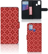 Smartphone Hoesje Geschikt voor Samsung Galaxy M31 Wallet Book Case Batik Red
