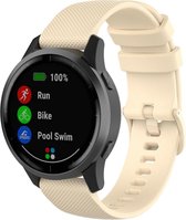 Siliconen Smartwatch bandje - Geschikt voor  Garmin Vivoactive 4s silicone band - 40mm - beige - Horlogeband / Polsband / Armband