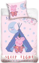 Peppa Pig Dekbedovertrek Sleep Tight - Eenpersoons - 140  x 200 cm - Roze