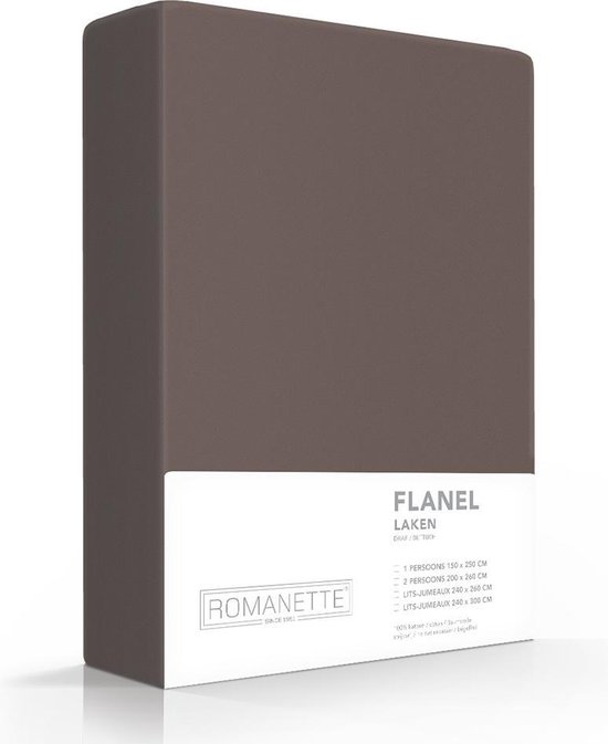 Warme Flanel Lits-jumeaux Laken Taupe | 240x260 | Ideaal Tegen De Kou | Zacht En Comfortabel